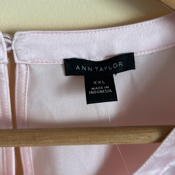 NWT Ann Taylor Pink Blouse with Pearl Neck Detail Size XXL - Picture 4 of 7